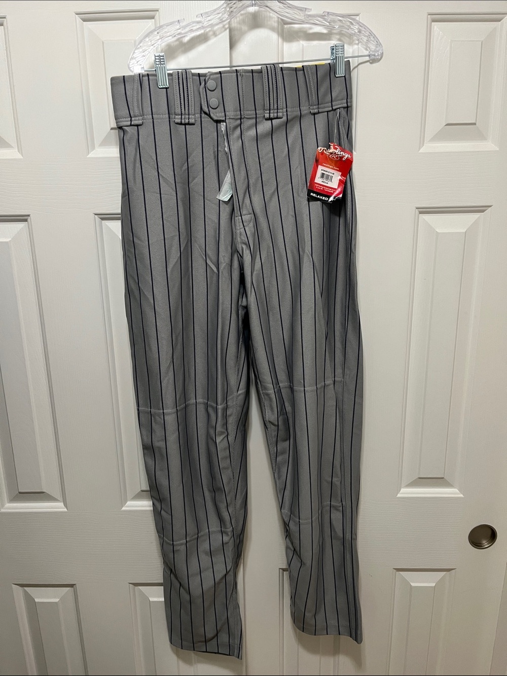 Rawlings Gray/Navy Blue Pinstripe Baseball Trousers